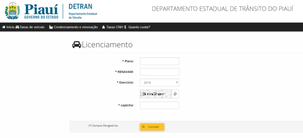 DETRAN PI 2020 ← Consultar Licenciamento, Multas e Serviços